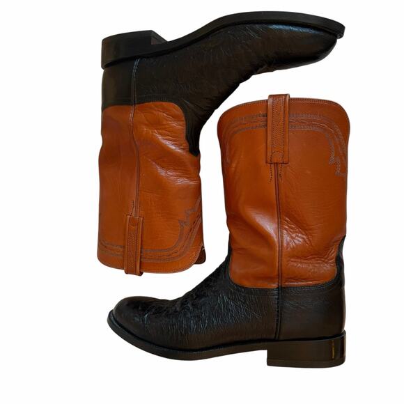 Lucchese 2000 Ostrich Boots Exotic Handmade Leather Roper 12\